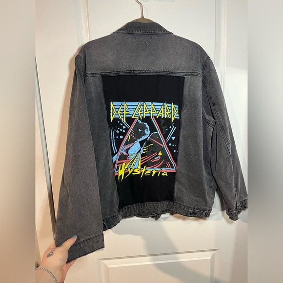 NWOT Def Leppard Faded Black Junkfood Jean Patch Long Sleeve Jacket Buttons XXL - Picture 7 of 15